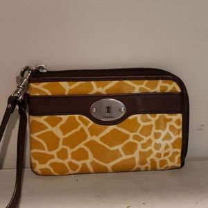 Fossil key-per canvas coated wristlet